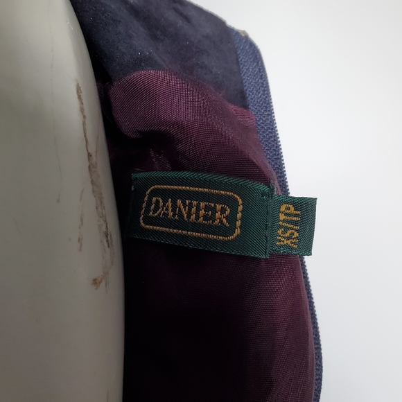 Navy Blue Vintage Suede Box Dress - Picture 3 of 4